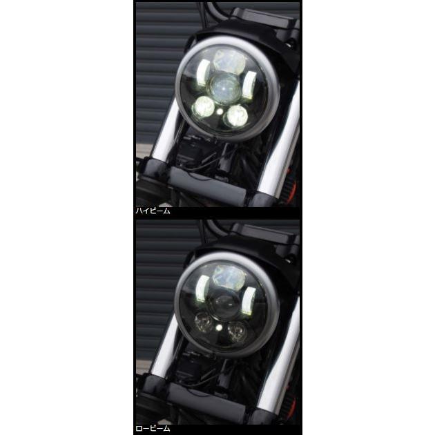 Valenti バレンティ JEWEL【ジュエル】LEDヘッドランプ ボディーカラー：クローム  V-ROD スポーツスター ダイナ HARLEY-DAVIDSON ハーレーダビッドソン 灯火類の画像