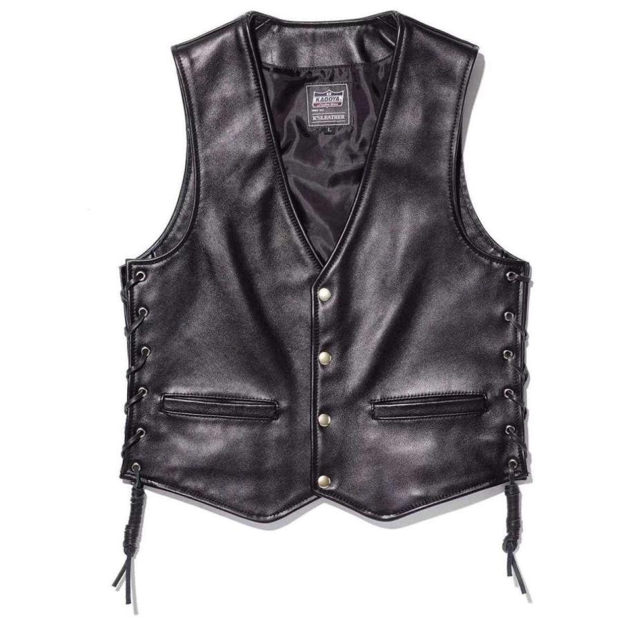 カドヤ（KADOYA） BUTTON DOWN VEST ダウンベスト[K'S LEATHER] サイズ