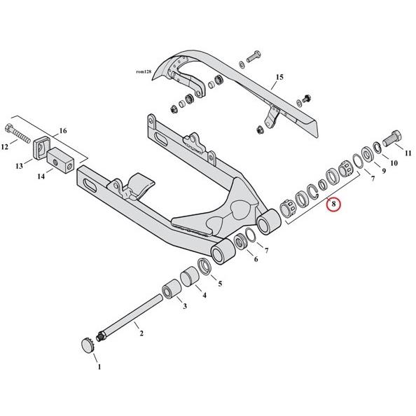 MCS エムシーエス Bearing assembly swingarm Dyna XL HARLEY-DAVIDSON ハーレーダビッドソン スイングアームベアリング 足回り