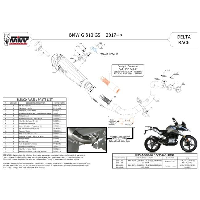 MIVV ミヴ DELTA RACE スリップオンマフラー G310GS BMW マフラーの画像
