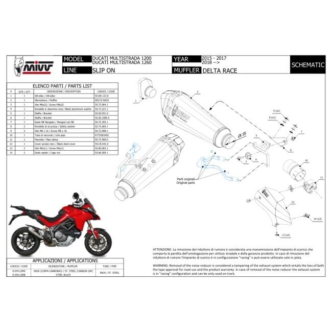 MIVV ミヴ DELTA RACE スリップオンマフラー MULTISTRADA 1200 1260 DUCATI ドゥカティ マフラー_5