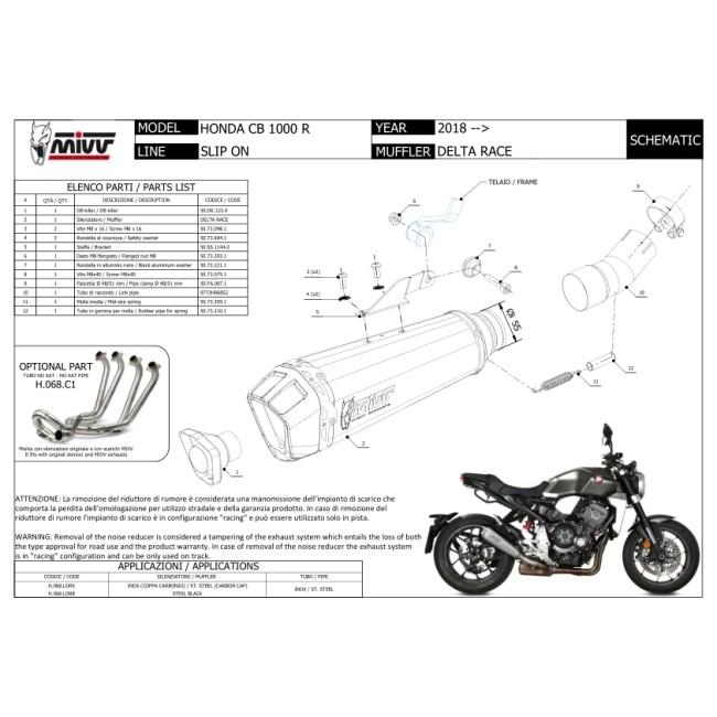 MIVV ミヴ DELTA RACE スリップオンマフラー CB 1000 R HONDA ホンダ マフラー_4
