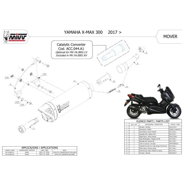 MIVV - ミヴ MOVER スリップオンマフラー X-MAX 300 YAMAHA ヤマハ えり巻き