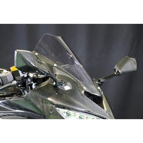 エーテック　バイク用ミラー A-TECH エーテック 純正用ミラーカバー 素材：平織カーボン(C