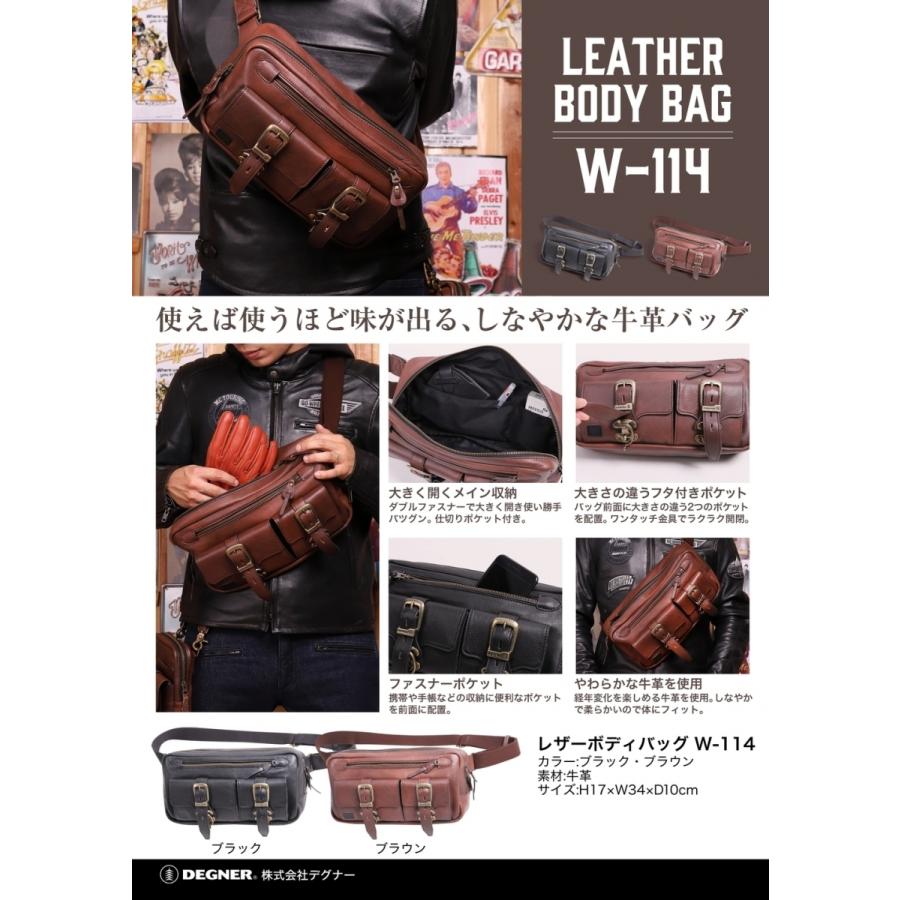 DEGNER デグナー レザーボディバッグ／LEATHER BODY BAG ショルダーバッグ バッグの画像