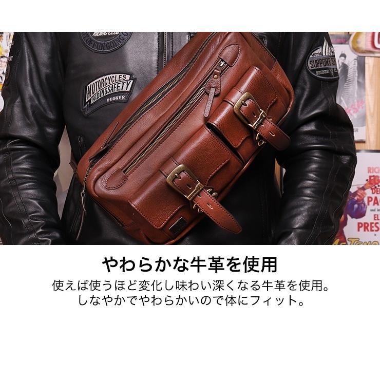 DEGNER 本革 ボディバッグ ブラウン Amazon | デグナー(DEGNER) レザーボディバッグ オートバイ用