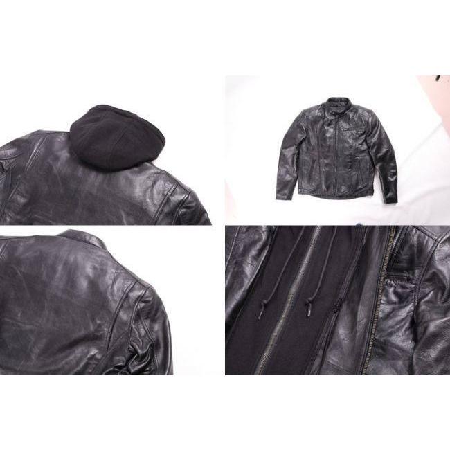 DEGNER デグナー レザーフーディージャケット／Leather Hoody Jacket サイズ：L レザージャケット ジャケット アパレル_3