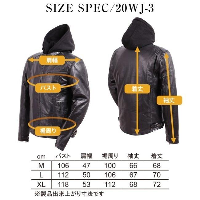 DEGNER デグナー レザーフーディージャケット／Leather Hoody Jacket サイズ：L レザージャケット ジャケット アパレル_8