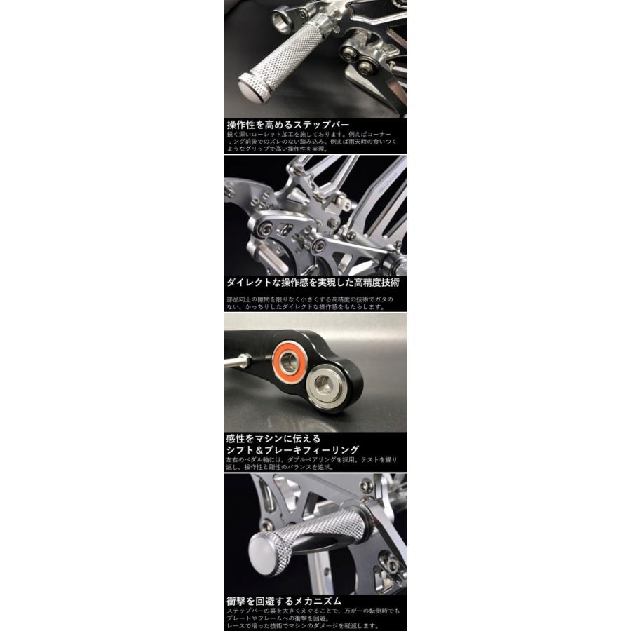 WOODSTOCK ウッドストック バックステップキット ステップバータイプ：STDステップバー / ペダルタイプ：STDペダル カラー：オールシルバー Ninja ZX-25R | woodstock | 06