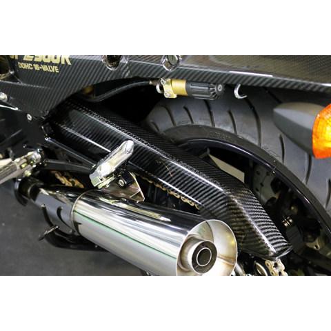 A-TECH エーテック チェーンガードSTD タイプ：開繊ドライカーボン(KDC)／クリア塗装済 GPZ750R GPZ750R-900R GPZ900R KAWASAKI カワサキ チェーンガードの画像