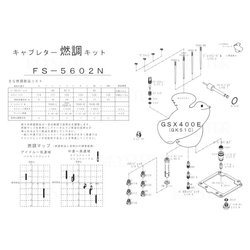 KEYSTER キースター キャブレター燃調キット オーバーホール＆セッティングパーツセット GSX400E SUZUKI スズキ｜webike｜03