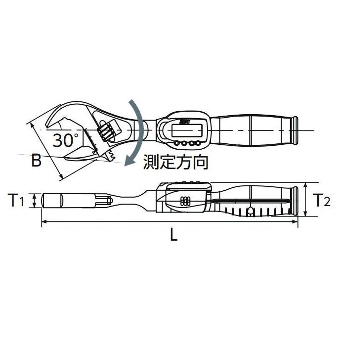 KTC ケイティーシー 充電式デジタルトルクレンチ デジラチェ Type rechargeable モンキータイプ デジタル形トルクレンチ トルクレンチ 計測ツール | KTC | 03