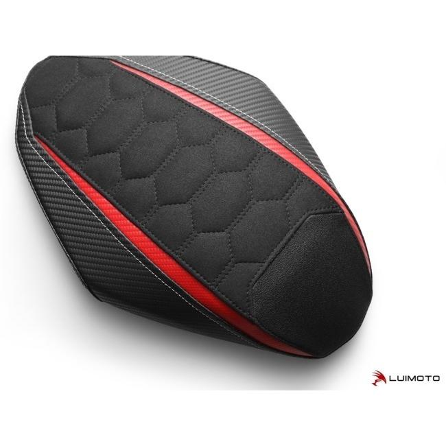 LUIMOTO ルイモト リア シートカバー カラー：スウェード ブラック／CF レッド／CF ブラック／シルバーステッチ BRUTALE 800 MV AGUSTA アグスタ シート関連の画像