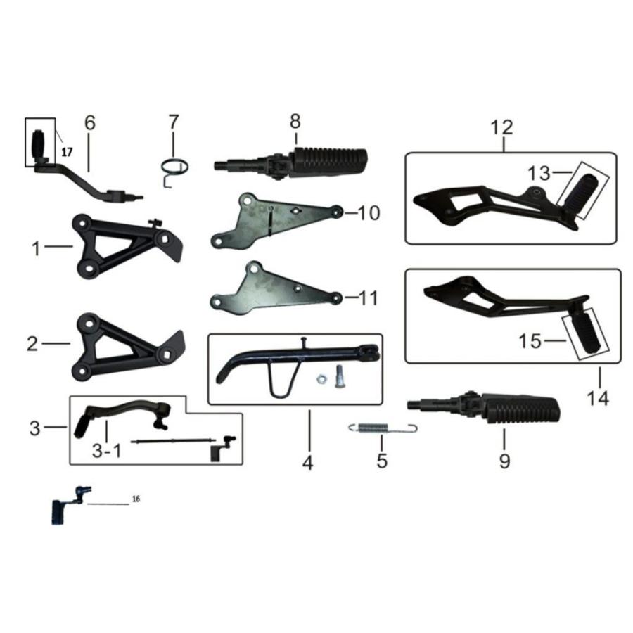 GPX純正部品 ジーピーエックス純正部品 PADEL、SHIFTING ＆ BRAKE(BLACK) Gentleman Racer GPX GPX｜webike