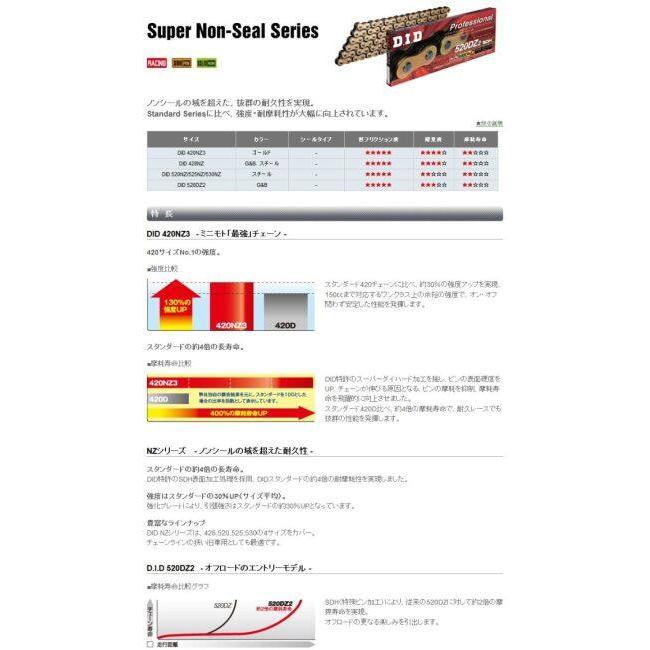 DID ダイドー SUPERノンシールチェーン 530NZ スチール 【カシメ(ZJ)ジョイント付属】 リンク数：104 チェーン 駆動系 | D.I.D | 01