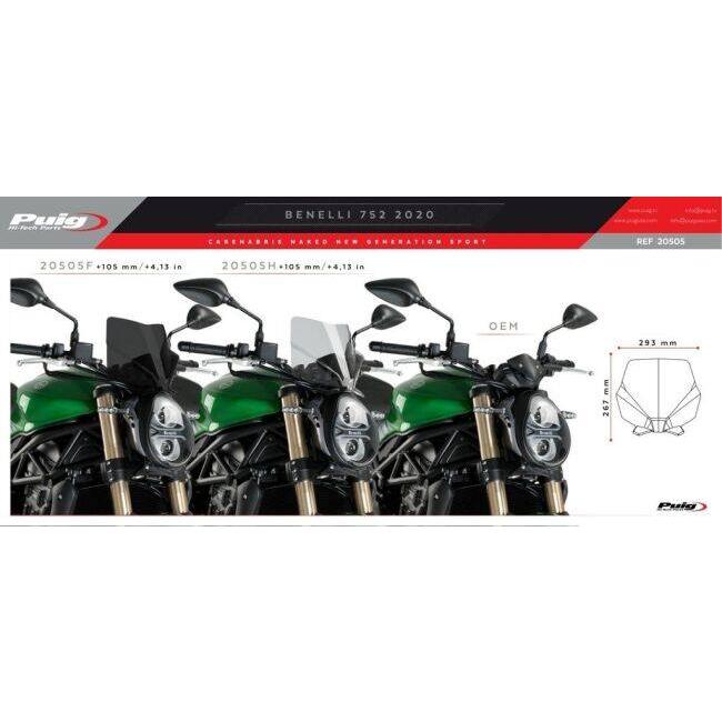 Puig プーチ ニュージェネレーションNKスクリーン(SPORT) カラー：ブラック BN 752S BENELLI ベネリ スクリーン 外装