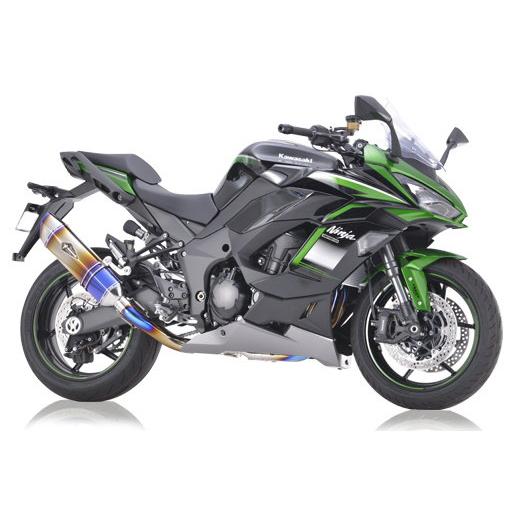 r’s gear アールズギア リアルスペック シングル UP タイプ フルエキゾーストマフラー サイレンサー：チタンドラッグブルー Ninja 1000SX KAWASAKI カワサキの画像