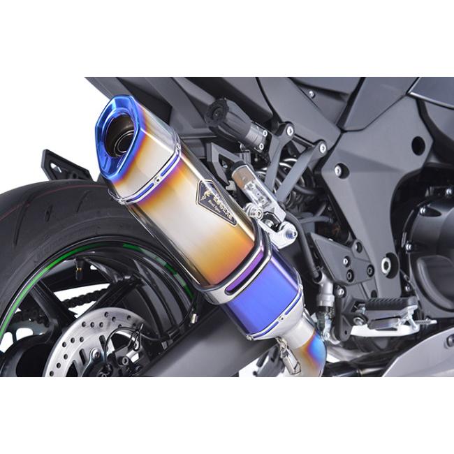 r’s gear アールズギア リアルスペック シングル UP タイプ フルエキゾーストマフラー サイレンサー：チタンドラッグブルー Ninja 1000SX KAWASAKI カワサキの画像