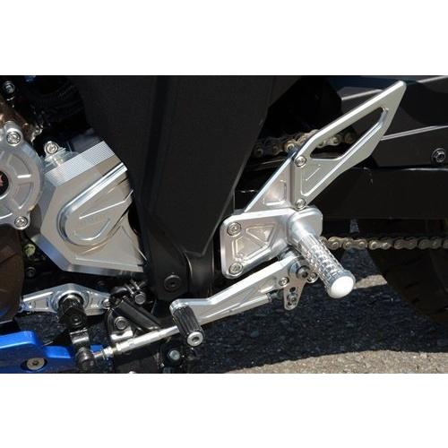AGRAS アグラス バックステップ アルマイトカラー：シルバー / ステップバータイプ：MFJ-B ステップバーエンドカラー：白 GIXXER SF250 SUZUKI スズキ ステップ