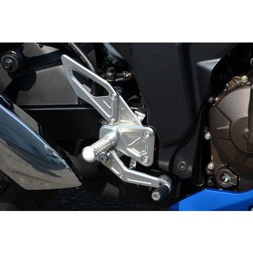 AGRAS アグラス バックステップ アルマイトカラー：ガンメタル / ステップバーエンドカラー：黒 ステップバータイプ：MFJ-B GIXXER SF250 SUZUKI スズキ 足回り_1