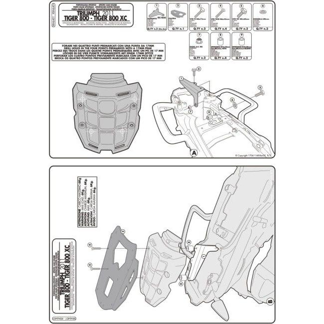 GIVI Europe ジビヨーロッパ Top Box Bracket TIGER800 TIGER800XC TIGER800XR TRIUMPH トライアンフ リアキャリア 外装_1