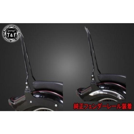 Garage T\u0026F ガレージ シーシーバーロング 色：ブラック仕上げ ドラッグスター1100 YAMAHA ヤマハ グラブバー・タンデムバー・シーシーバー 外装の画像