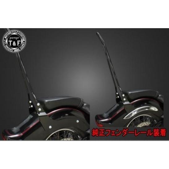 Garage T\u0026F ガレージ シーシーバーロング 色：ブラック仕上げ ドラッグスター1100 YAMAHA ヤマハ グラブバー・タンデムバー・シーシーバー 外装の画像