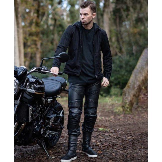 カドヤバイク用メッシュレザーパンツ膝パッド付き