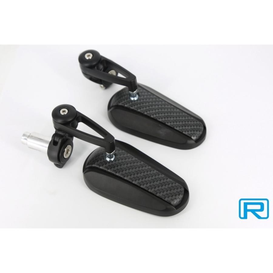 Rin Parts リンパーツ オーバル バーエンドミラー Ver2 タイプ：カーボン柄 ハンドル | Rin Parts