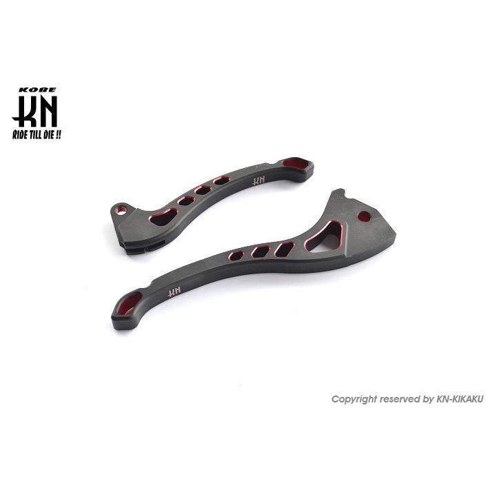KN企画 ケイエヌキカク KNデュアルカラーレバー3 カラー：ブラック／レッド BW’S X BW’S100 BW’S125 RX100 グランドアクシス YAMAHA ヤマハ ブレーキレバー | KN企画