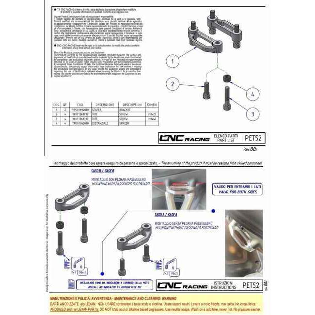 CNC Racing シーエヌシーレーシング タンデムステップレスキット カラー：ブラック STREETFIGHTER V4 V4S SP SP2 PANIGALE R DUCATI ドゥカティ ステップ | CNC RACING | 03