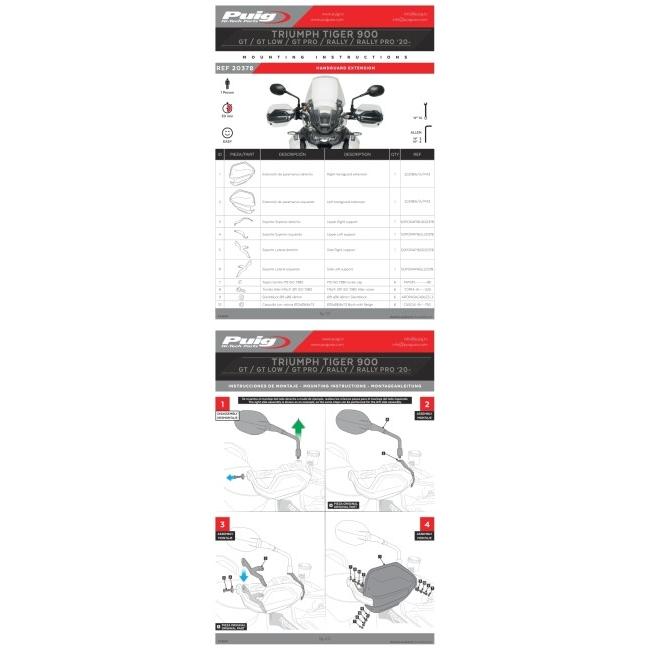Puig プーチ ハンドガード エクステンション カラー：クリア TIGER 850 SPORT 900 GT ARAGON LOW PRO RALLY TRIUMPH トライアンフ ハンドル周辺パーツ ハンドル | Puig | 03
