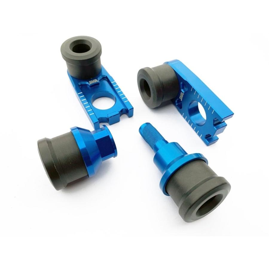 SMR エスエムアール フロント＆リアアクスル ブロック スライダーセット レーシング カラー：ブルー WR250R WR250X YAMAHA ヤマハ アクスルスライダー フレーム | ブランド登録なし