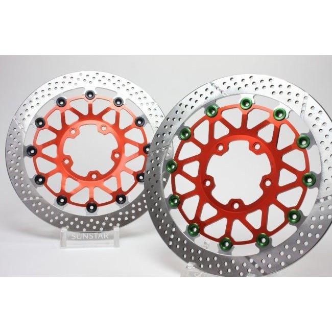 SUNSTAR サンスター WORKS EXPAND [ワークスエキスパンド] フロントディスクローター 右用 / ピンカラー：ブラック フローティングタイプ：フルフローティング
