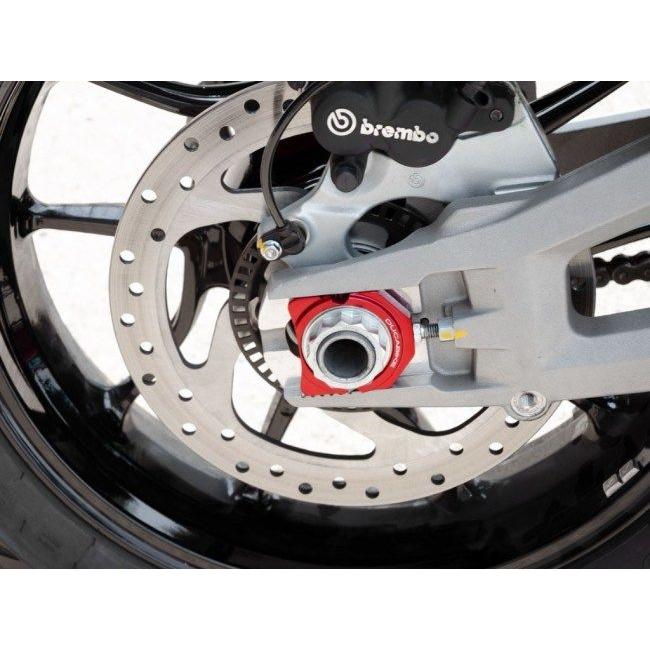 DUCABIKE (DBK) ドゥカバイク (ディービーケー) チェーンアジャスター カラー：レッド DUCATI ドゥカティ アクスルブロック・チェーンアジャスター 足回りの画像