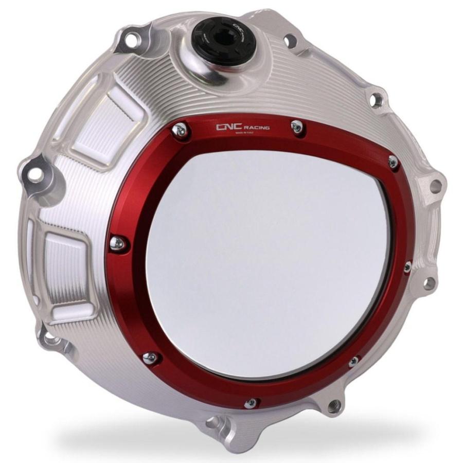 CNC Racing CNC RacingCNCレーシング クリアクラッチカバー 油圧コントロール カラー：シルバー／レッド S1000