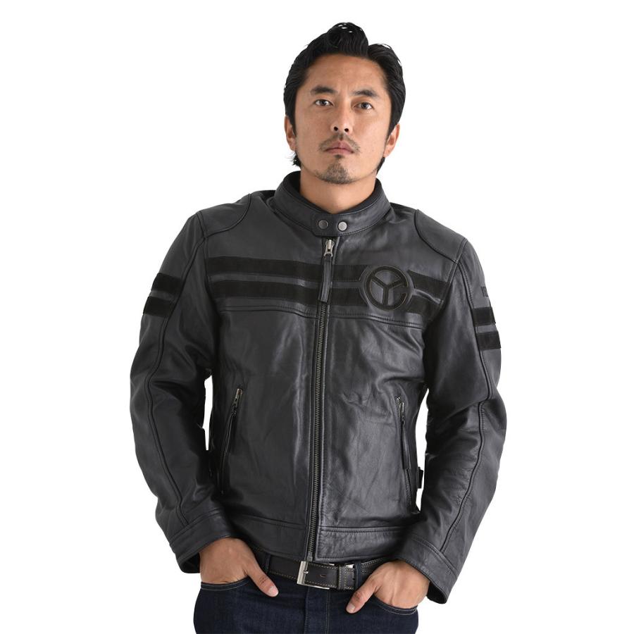 YELLOWCORN ブラックレザージャケット　Lサイズ YELLOW CORN レザー ジャケット Lサイズ YELLOWCORN ブラックレザー