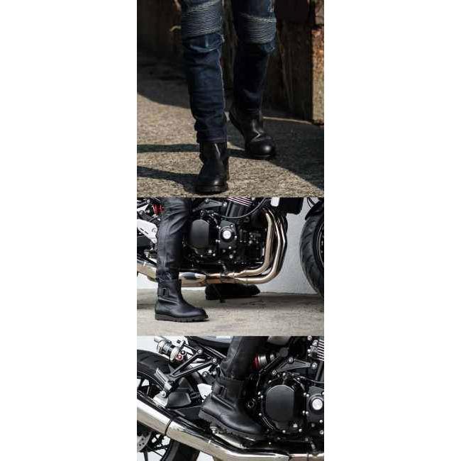 KADOYA カドヤ EG BLACK レザーショートブーツ サイズ：27cm バイク