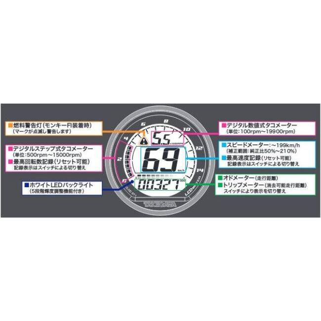 スペシャルパーツ武川 SP武川 SPタケガワ DタイプLCDスピード＆タコ