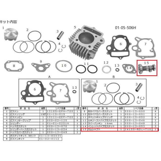 SP武川 SPタケガワ S-StageG-Typeカムシャフト スーパーカブ100 (タイカブ) HONDA ホンダ カムシャフト エンジンパーツ エンジン | スペシャルパーツ武川 | 01