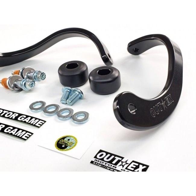 OUTEX アウテックス 振動吸収レバーガード ハンドルバーエンドM6ボルト用 カラー：ブラックアルマイト グロム モンキー125 HONDA ホンダ レバーガード ハンドル | OUTEX | 01