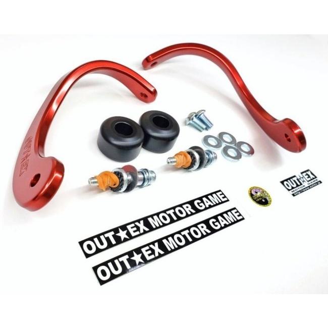 OUTEX アウテックス 振動吸収レバーガード ハンドルバーエンドM6ボルト用 カラー：レッド グロム モンキー125 HONDA ホンダ レバーガード ハンドルの画像