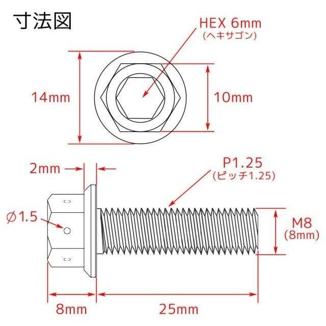 RISE CORPORATION ライズコーポレーション M8 六角チタンボルト カラー：シルバー / 長さ：25mm 汎用ボルト・ネジ | ライズコーポレーション | 04