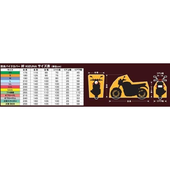 平山産業 ヒラヤマサンギョウ 防炎バイクカバー絆【4L】 バイクカバー