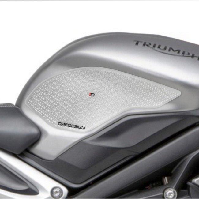Puig プーチ サイドタンクパッド (SIDE TANK PADS) カラー：クリア DAYTONA 675 R STREET TRIPLE S RS TRIUMPH トライアンフ ニーグリップパッド タンク関連 | Puig | 01