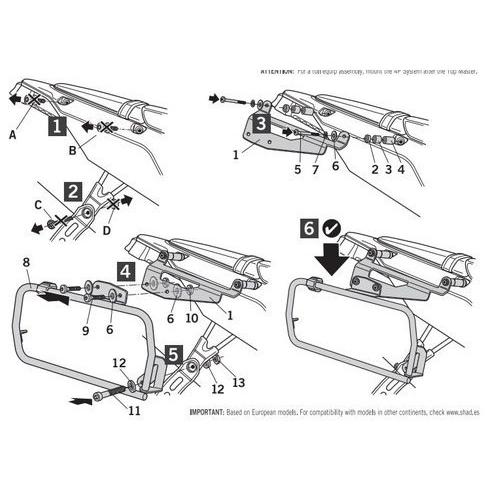 SHAD（シャッド） 4Pシステム フィッティングキット テネレ700 YAMAHA