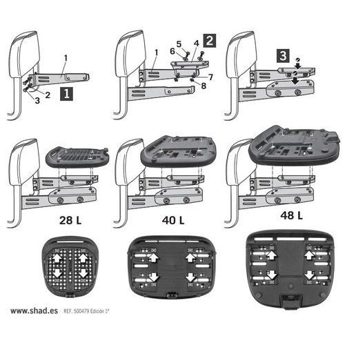SHAD シャッド シーシーバー用トップマスターフィッティングキット  KAWASAKI カワサキ YAMAHA ヤマハ HONDA ホンダ 車体用バッグ・ケース | SHAD | 03