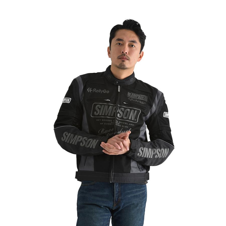 SIMPSON メッシュジャケット ブラック Lサイズ SIMPSON（シンプソン） NSM-2202 Riders Mesh Jacket［ライダース