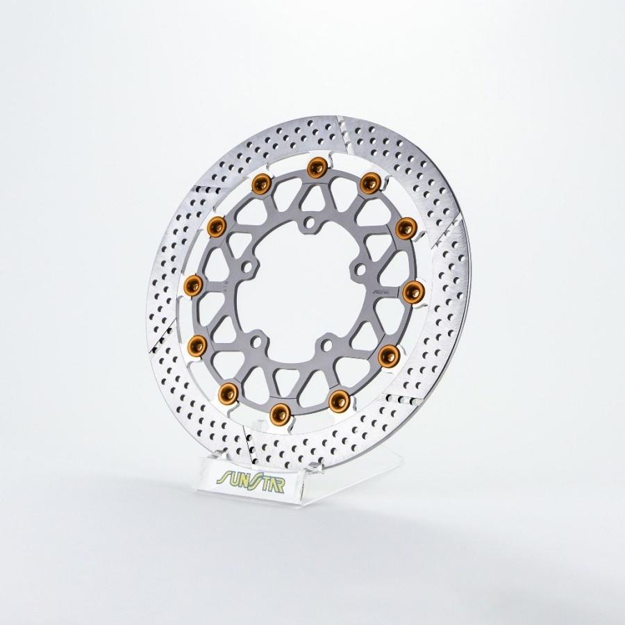 SUNSTAR サンスター WORKS EXPAND［ワークスエキスパンド］フロントディスクローター ピンカラー：オレンジ / フローティングタイプ：フルフローティング 左用