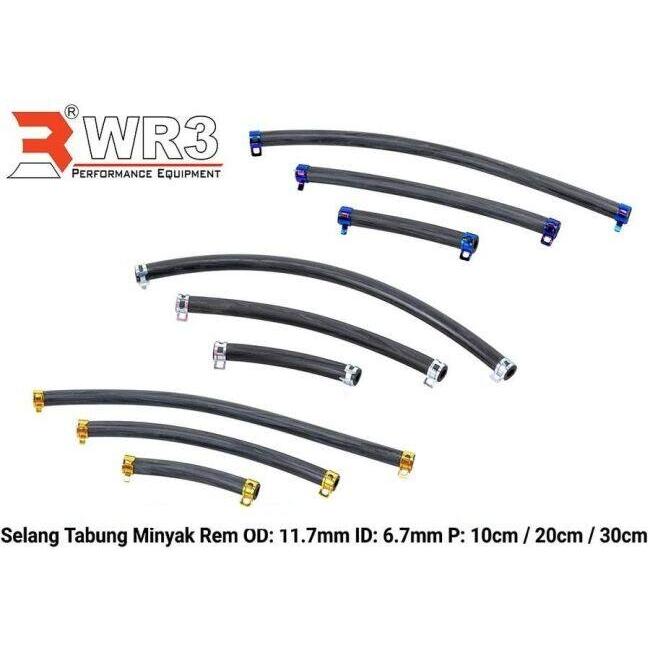 WR3 ダブルアールスリー Brake Fluid Reserver Hose Type：Black Silver / Type：30cm マスタータンクホース ブレーキ | WR3 | 01